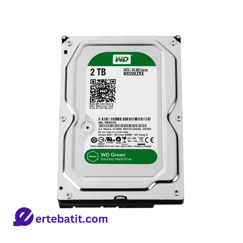 هارد دیسک اینترنال GREEN ظرفیت 2TB برند WD اصلی
