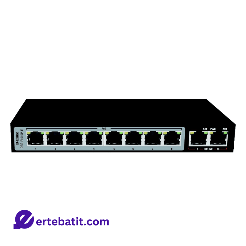 سوییچ 8 پورت مدل DES-F1010P-E POE برند D-LINK
