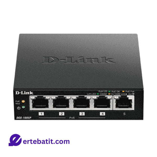 سوییچ 5 پورت مدل DES-F1005P-E POE برند D-LINK