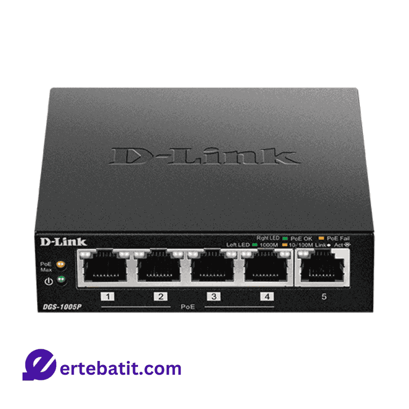 سوییچ 5 پورت مدل DES-F1005P-E POE برند D-LINK