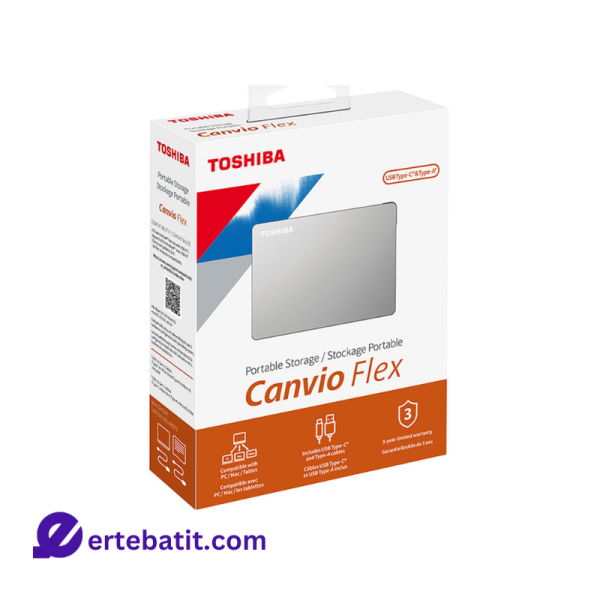 هارد دیسک اکسترنال مدل Canvio Flex ظرفیت 1TB برند TOSHIBA