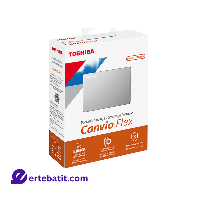 هارد دیسک اکسترنال مدل Canvio Flex ظرفیت 2TB برند TOSHIBA