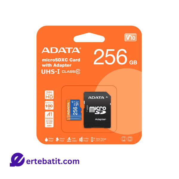 کارت حافظه micro sd ظرفیت 256 گیگابایت adata