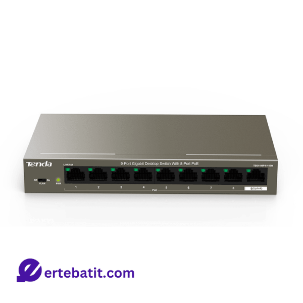 سوییچ 8 پورت مدل TEG 1109P-8-102W برند TENDA